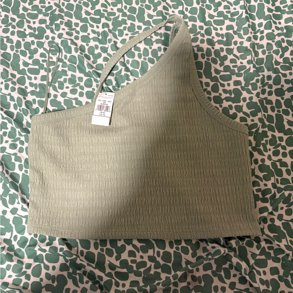 American Eagle Outfitters Green Textured Top